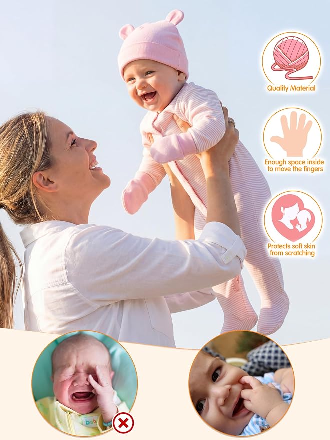 Geyoga 12 Pcs Baby Hat | Newborn Hats Mittens - Image 3