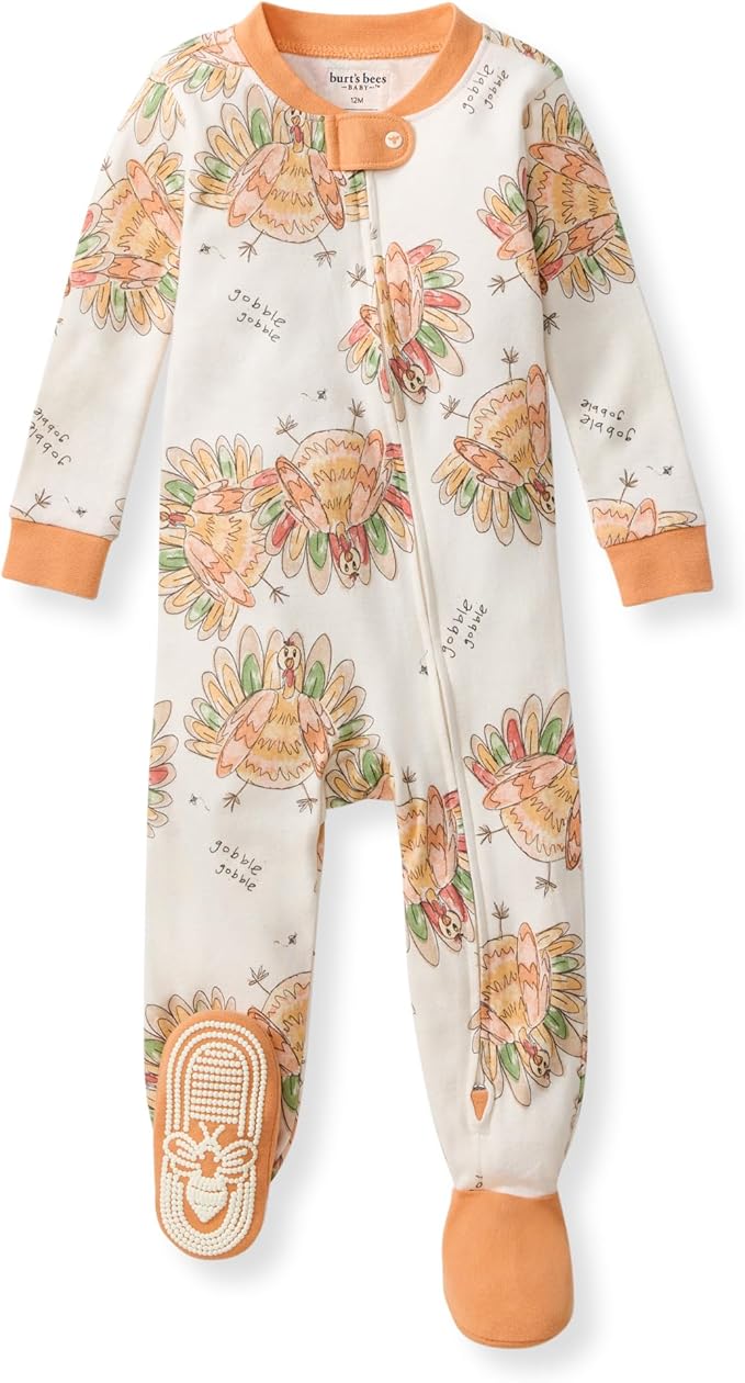 Burt's Bees Baby Girls Organic Cotton, Snug Fit Footed Sleeper Pajamas | by BurtsBeesBaby