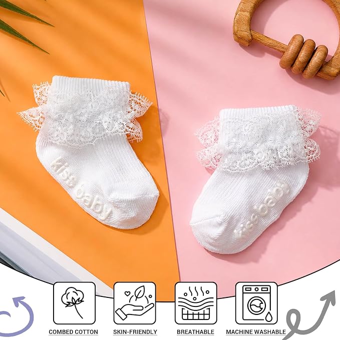 DRESHOW BQUBO Baby Girls Toddler Anti Slip Socks - Image 6