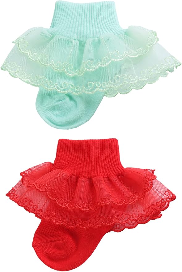PrinceSasa Little Baby Girl Princess Lace Ruffles Socks Set by PrinceSasa