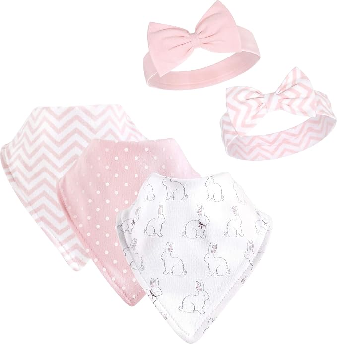 Hudson Baby Unisex Baby Cotton Bib and Headband Set by HudsonBaby