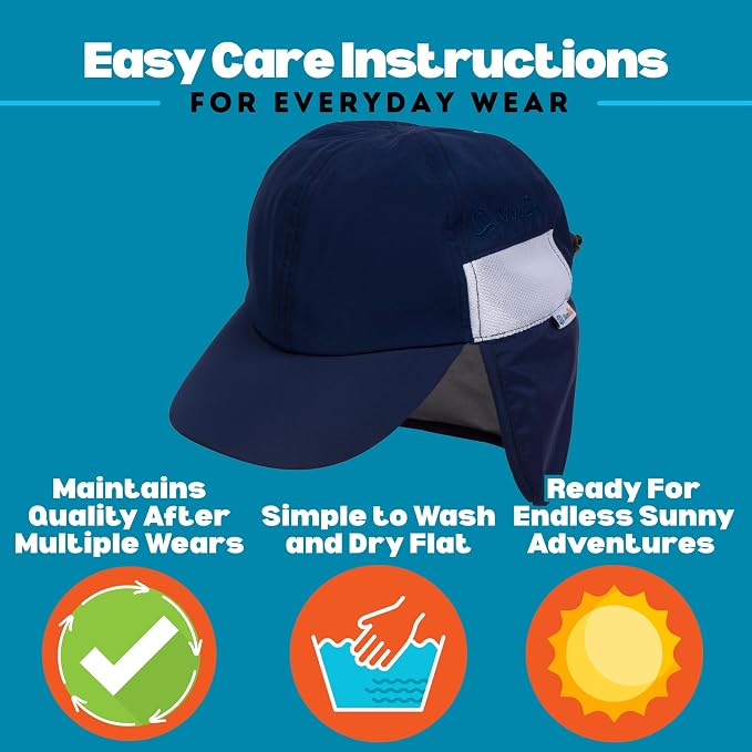 SwimZip Sun Hat with Neck Flap | UPF 50+ Protection - Image 4