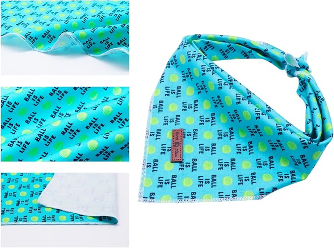 Lionet Paws Dog Bandana, Fabric Ball Dogs Kerchief - Image 2