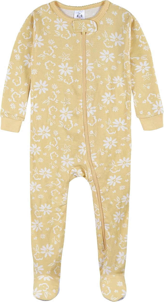 Gerber Baby Girls 2-Pack Footed Pajamas - Image 3