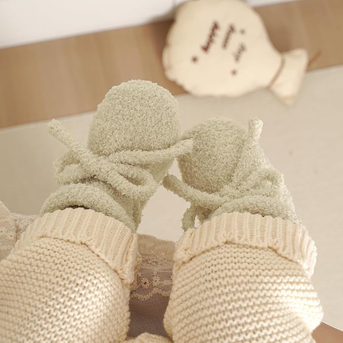LAWKUL Cotton Baby Booties Newborn Fleece Shoes Sock - Image 3