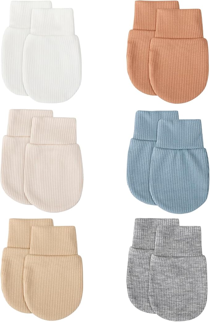 BQUBO 6 Pairs Newborn Baby Boys Girls Mittens 0-6 Months Unisex-Baby Infant by DRESHOW