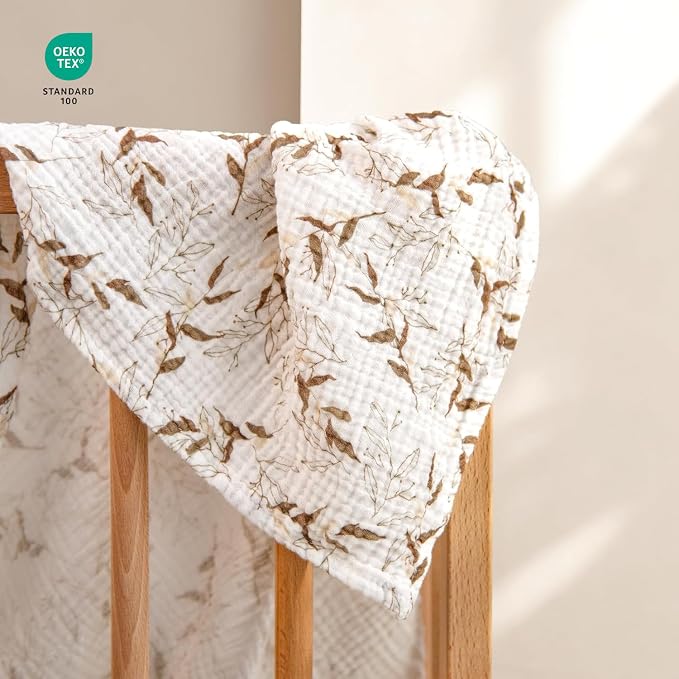 lulumoon Muslin Swaddle Blanket Baby: Cotton Receiving Wrap - Image 5