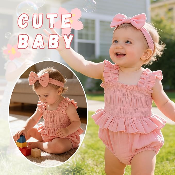 YOUNGER TREE Baby girl Romper Infant Summer Clothes Ruffle Sleeveless One Piece - Image 2