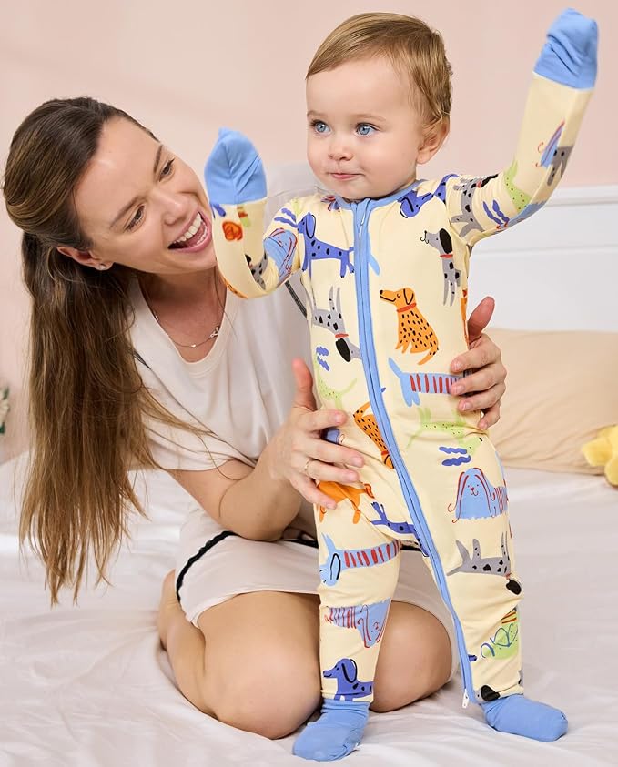babee Reshinee Bamboo Viscose Baby Footie Pajama, Zipper Sleeper Boys Girls | - Image 2