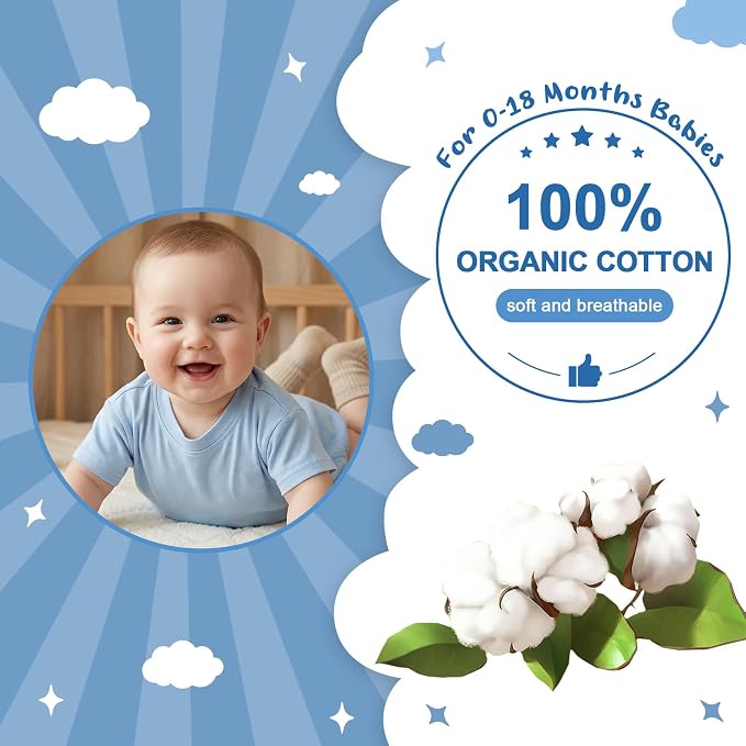 Bafeicao Baby Boy Girl Bubble Romper Infant Toddler T-Shirt Bodysuit | Organic - Image 2