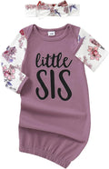 AMAWMW Newborn Baby Girl Little Sister Sleeper Gown Stripe Long Sleeve by AMAWMW