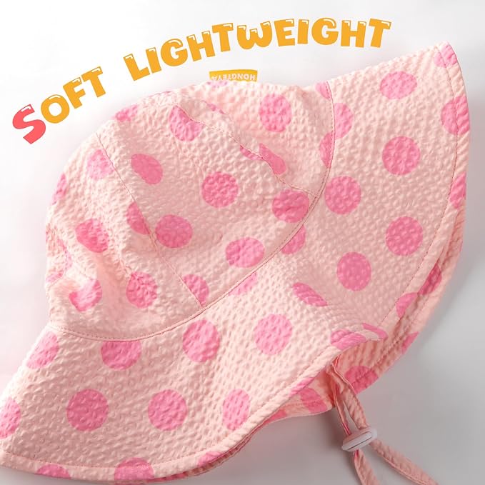 HONGTEYA Baby Sun Hat Wide Brim Adjustable Toddler Beach Bucket Hat | Soft - Image 5