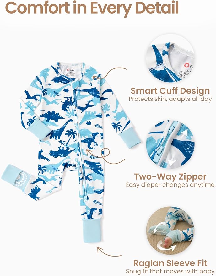 PATPAT Organic Cotton Baby Footie Pajamas - Image 5