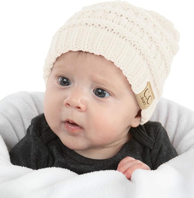 Funky Junque Baby Winter Hat – Cute Newborn Hats, Cozy Warm Infant Beanie, Soft Knit Stocking Stuffer for Babies 0–12 Months
