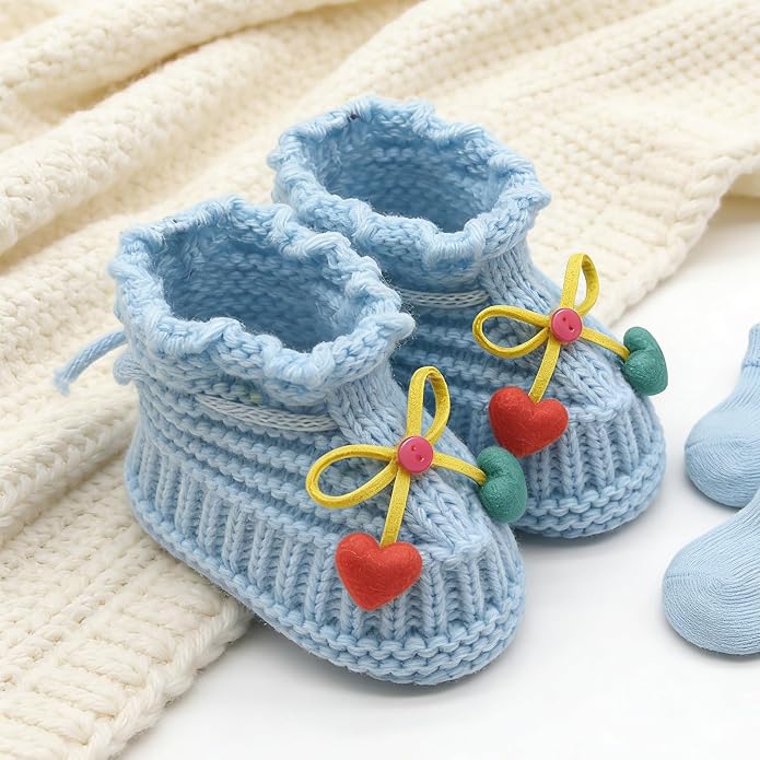 Infant Baby Boys Girls Knitted Booties Soft Cute First Walking Socks Shoes | - Image 6