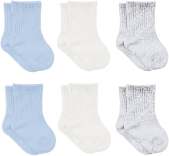 bistyle Baby Grip Ankle Socks 6 Pairs | Newborn Infant Toddlers Sock Organic by bistyle