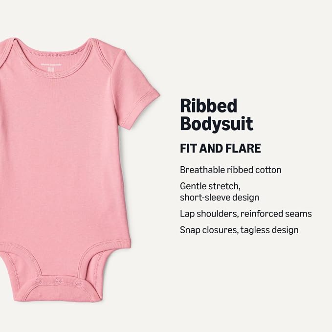 Amazon Essentials Unisex Babies' Short-Sleeve Bodysuits - Image 2