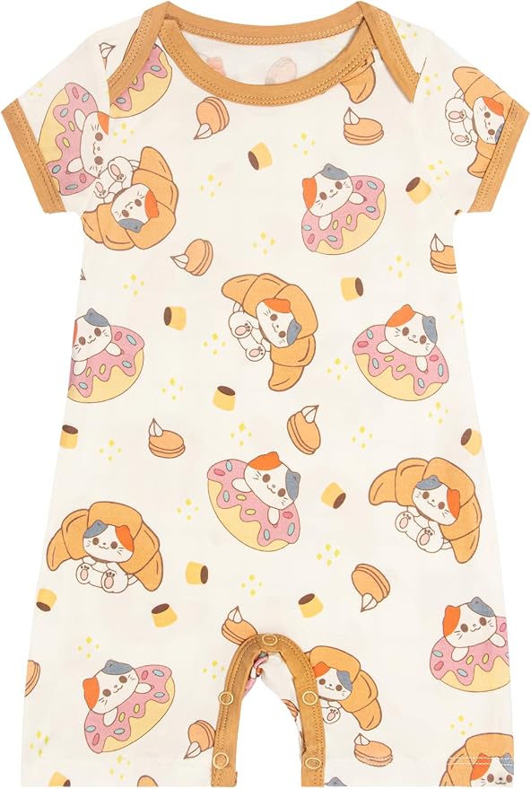 GUISBY Baby Rayon Romper Pajamas, 0-24M | Silky Soft Feel，Snap Closure，Footless by GUISBY