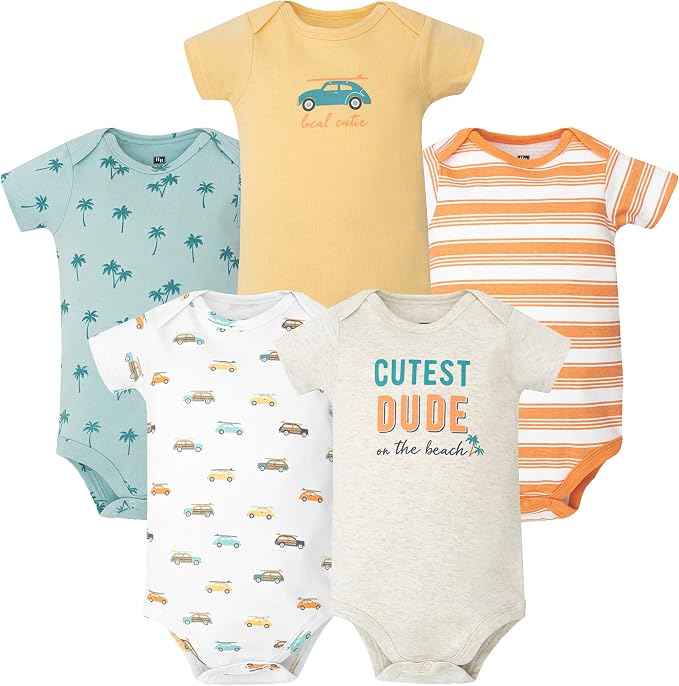 Hudson Baby Infant Boys Cotton Bodysuits 5-Pack by HudsonBaby