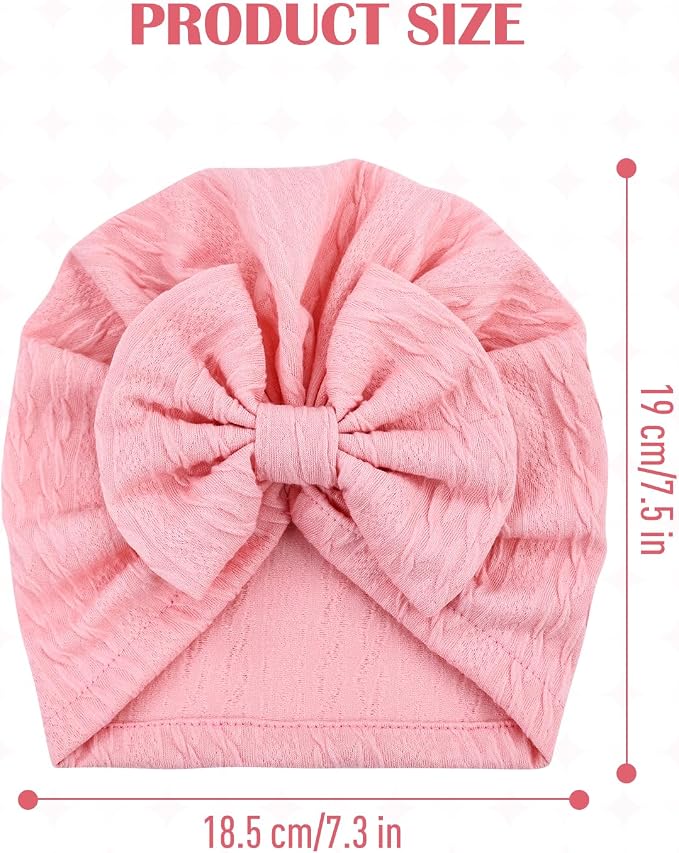 Cinaci 6 Pack Nursery Hospital Caps Bonnets Beanies Headwraps Turban Hats - Image 2
