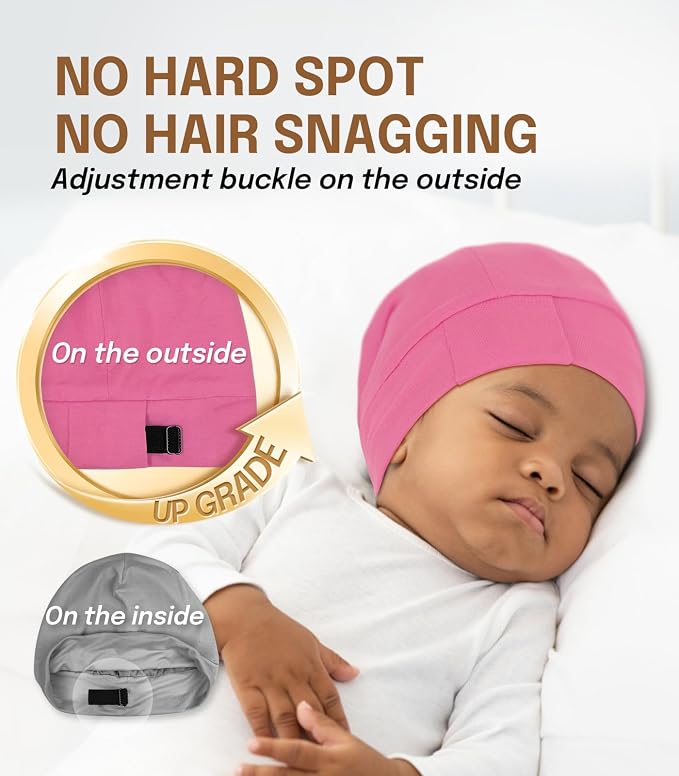 Fittia Baby Bonnet for 0-6 Months, Silky Satin Bonnet for Sleeping, Smooth for - Image 7