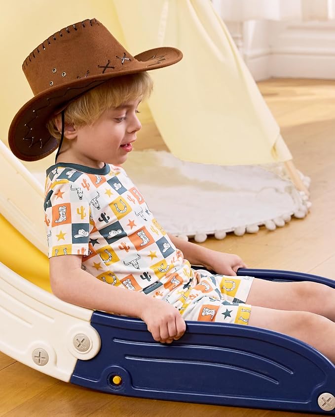 babee Reshinee Bamboo Viscose Toddler Boys Pajamas Set, Short Sleeve Kids - Image 8