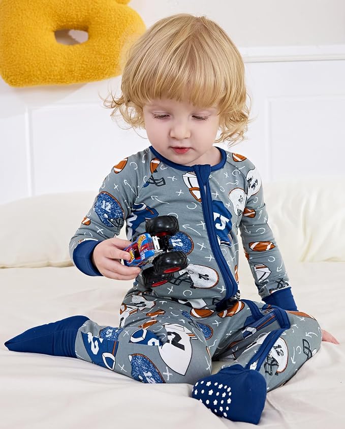 babee Reshinee Bamboo Viscose Baby Footie Pajama, Zipper Sleeper Boys Girls | - Image 5