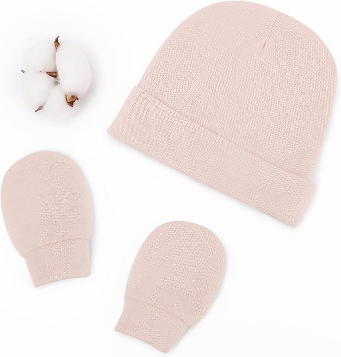 Newborn Baby Hats and Mittens Set Infant Beanie Cap Toddler Gloves Newborn - Image 5