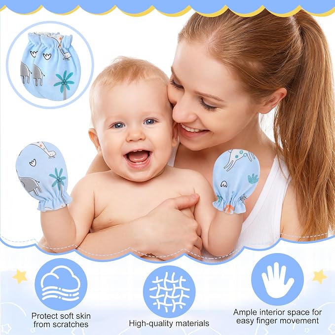 Geyoga 40 Pairs Newborn Baby No Scratch Mittens | Newborn Infant Toddler Mittens - Image 2