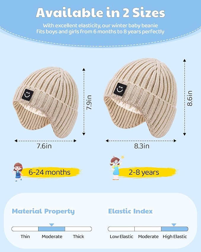 Alepo 3 Pack Baby Beanie Hats - Image 3