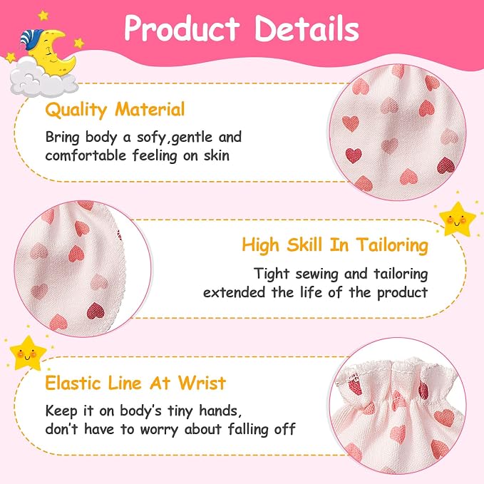 Geyoga 40 Pairs Newborn Baby No Scratch Mittens | Newborn Infant Toddler Mittens - Image 3
