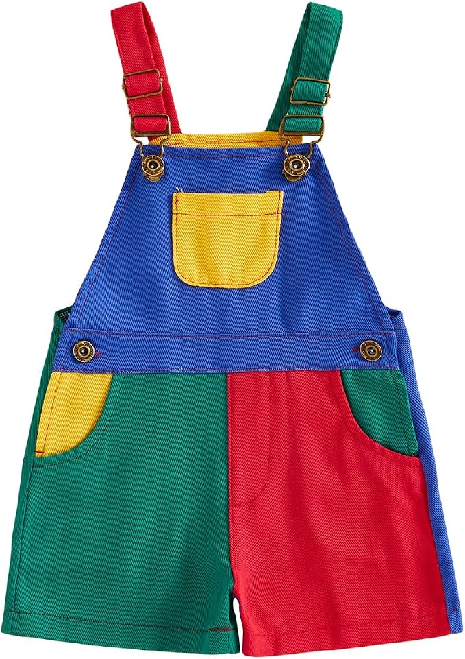 Fernvia Toddler Kids Baby Girl Boy Contrast Color Overalls Shorts Clothes by Fernvia