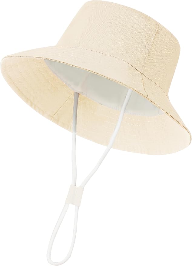 Baby Boy Sun Hat Toddler Bucket Beach Hat Girl UPF 50+ Cotton Linen by YMYDYFC