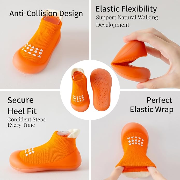 Baby Sock Shoes Toddler Walking Shoes Infant Slippers | Soft Rubber Sole - Image 6