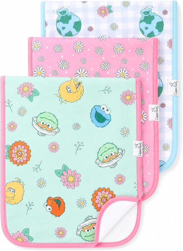 Copper Pearl Baby Burp Cloths 3 Pack, Cotton Burp Cloths, Absorbent Spit Up Rags by CopperPearl