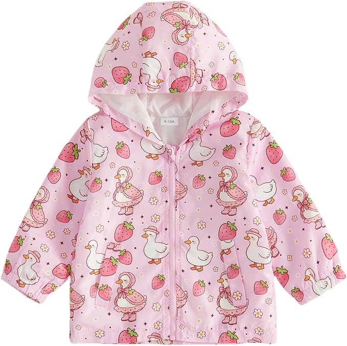 Toddler Baby Girl Windbreaker Jacket Zip Up Hoodie Long Sleeve Sweatshirt by Emmababy