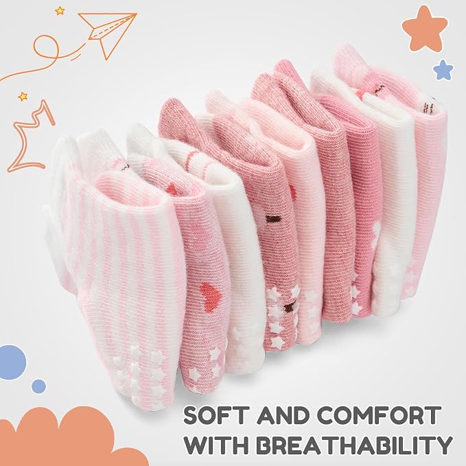 BACSAC Baby Boys Girls Socks Non Slip Breathable Comfort Toddler Infant Ankle - Image 7