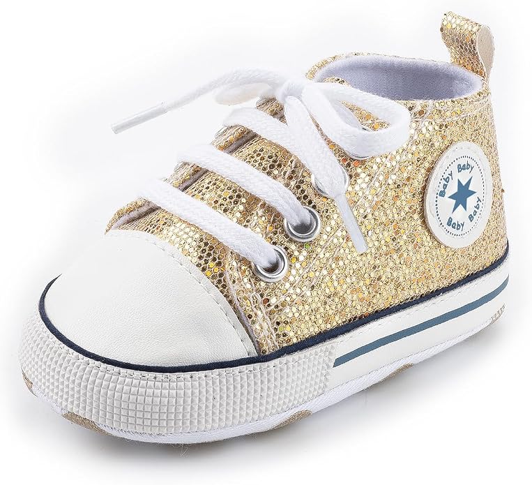 Unisex Baby Girls Boys Canvas High-top Shoes, Newborn Infant Anti-Slip Soft by KKIIDDSS