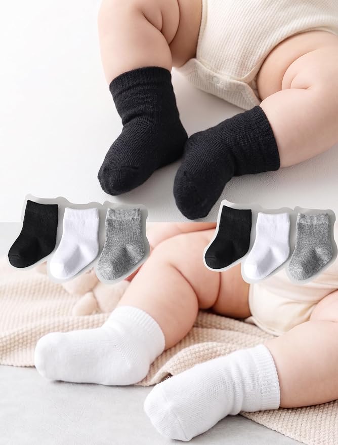 Baby Crew Socks Baby Newborn Socks 12-Pack Baby Sock 0-3/3-6 Months Infant - Image 7