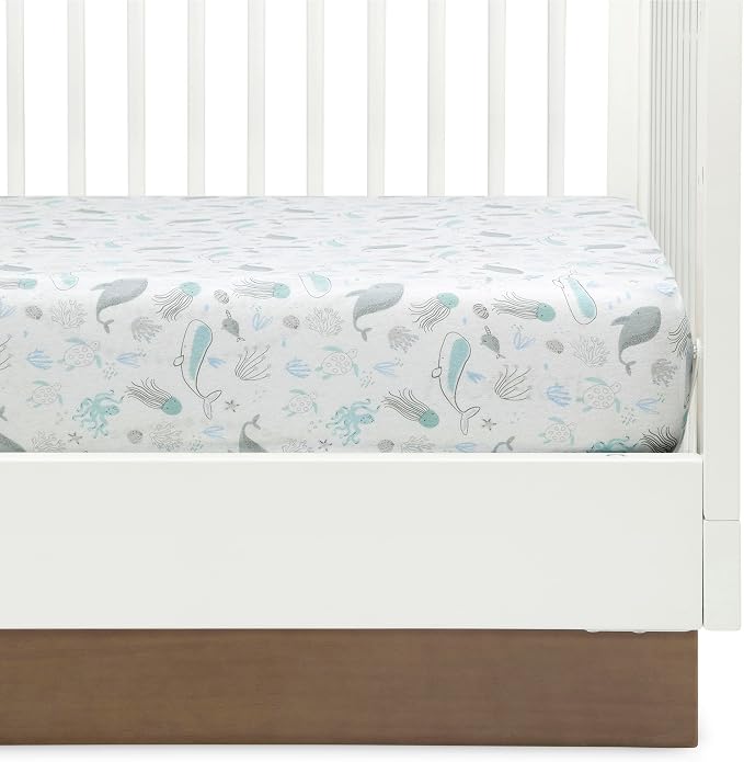 Delta Children 100% Organic Cotton Fitted Crib Sheets, Sea Life + 100% Organic - Image 11