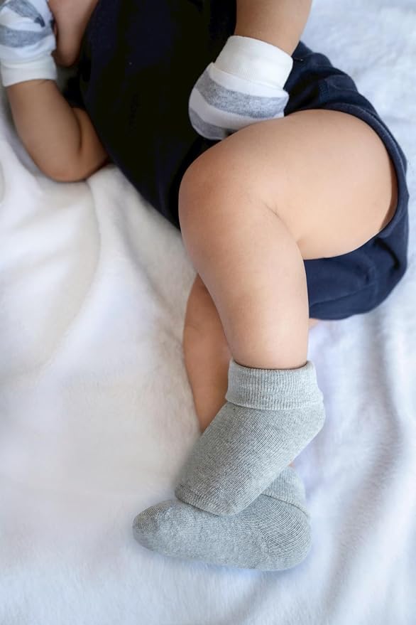 RATIVE Newborn Baby Socks 0-6, 6-12 Months Terry Turn Cuff Socks - Image 8