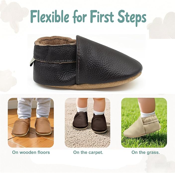 Genuine Leather Baby Booties Soft Sole Toddler Walking Shoes - Image 6