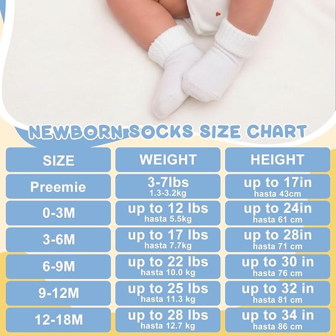Twistover 10 Pairs Preemie Cotton Turn Cuff Socks - Image 2