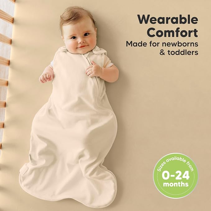 KeaBabies 2-Pack Organic Baby Sleep Sacks, 100% Cotton 0.5TOG - Image 2