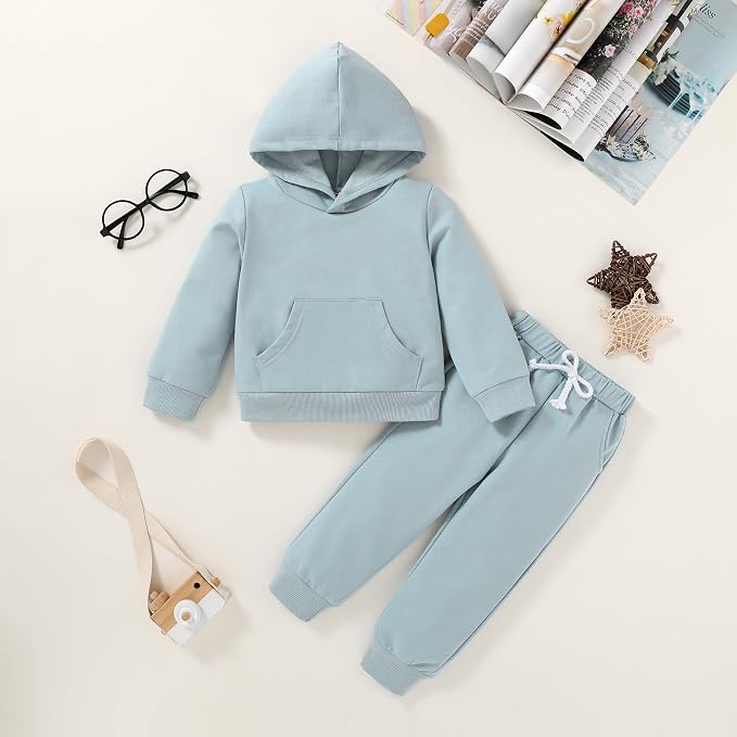 Happy Town Baby Fall Outfits for Girl Boy Long Sleeve Hoodie Top and Long - Image 2