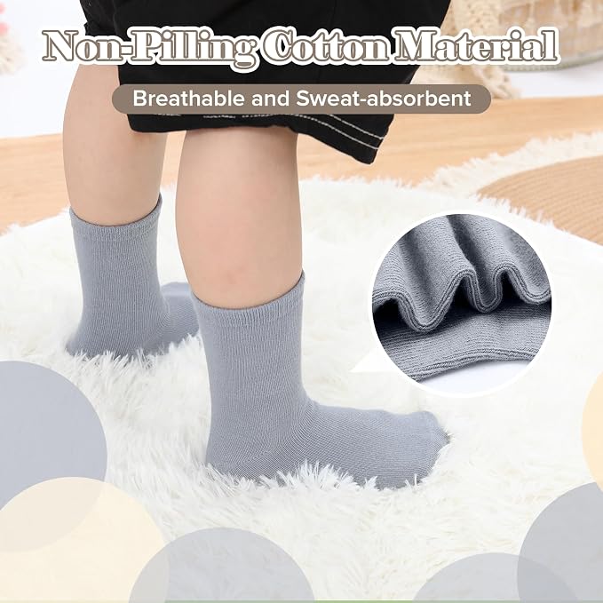 Baby Toddlers Crew Socks with Non-Slip Grip 12 Pack Cotton Stretch Socks | Soft - Image 5