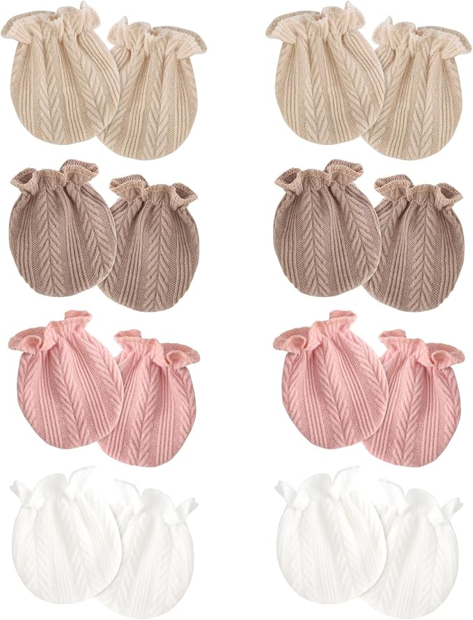 AQOKKA Newborn Baby Mittens No Scratch Cotton Elastic Wrist Gloves Infant by AQOKKA
