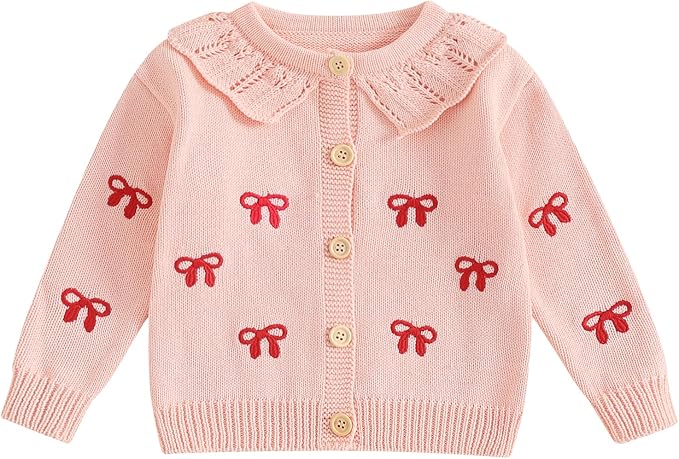 Baby Girl Cardigan Long Sleeve Button Up Sweater Toddler Girl Fall Outfits by Faithtur