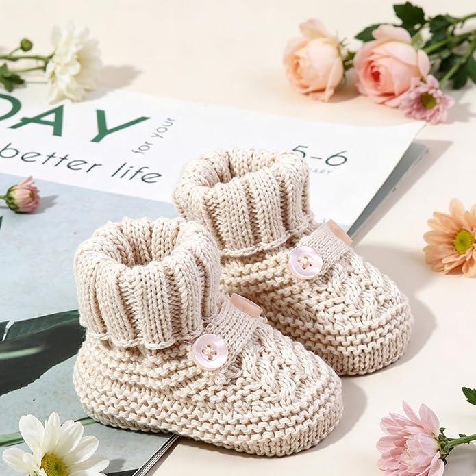 Infant Baby Boys Girls Knitted Booties Soft Cute First Walking Socks Shoes | - Image 2