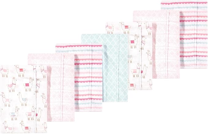 Luvable Friends Hudson Baby Flannel Burp Cloths 7pk, Sweet Llama by Luvable+Friends